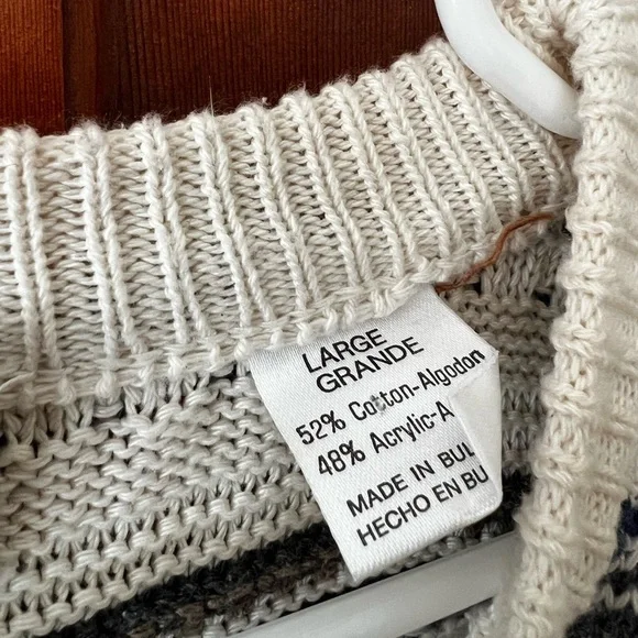 Vintage Florence Tricot Knit Sweater L — Cosby Style / 90s Textured Pattern
